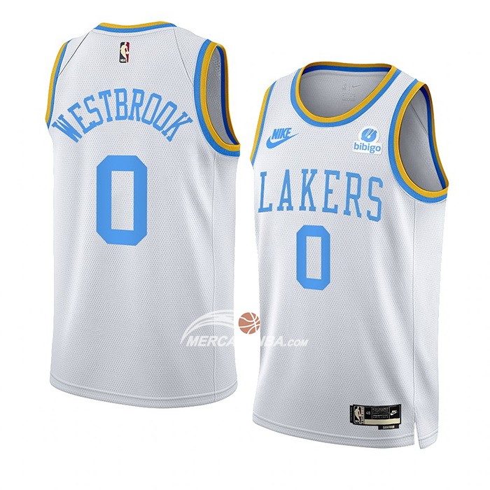 Maglia Los Angeles Lakers Russell Westbrook NO 0 Classic 2022-23 Bianco